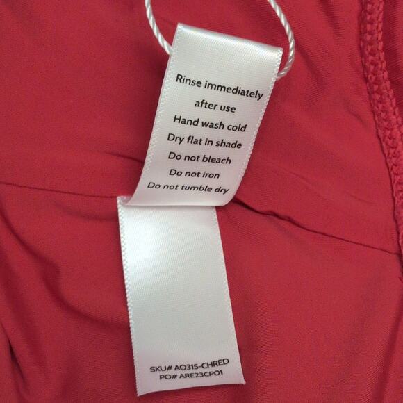 NWT Andie Cherry Red Nantucket One Shoulder One Piece Swimsuit Size XXXLT - Picture 6 of 8